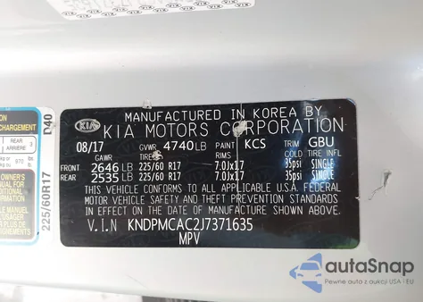 2018 Kia Sportage Lx from USA, damaged, VIN KNDPMCAC2J7371635